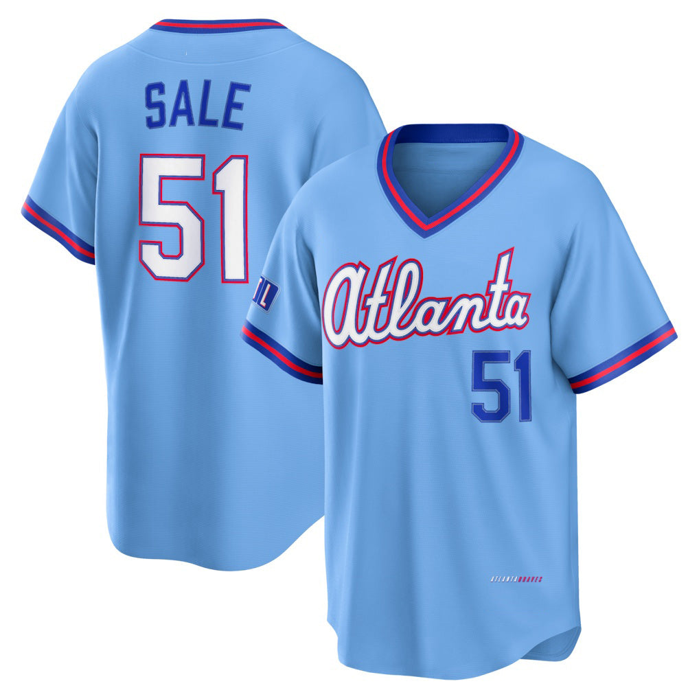 seanshop Atlanta Braves #51 Chris Sale Powder Blue  2026 City Connect Stadium Jersey