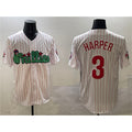 seanshop  Philadelphia Phillies #3 Bryce Harper White  Phanatic Cool Base Stitched Jersey